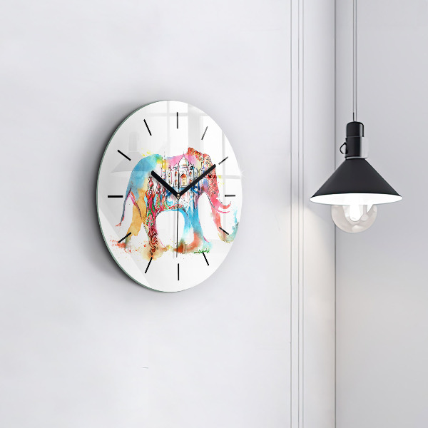 Round glass clock Indian Culture