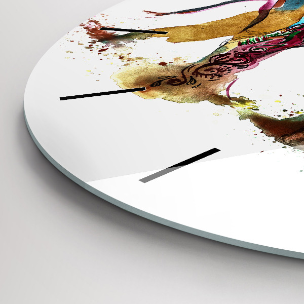 Round glass clock Indian Culture