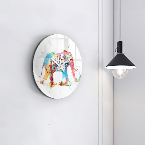 Round glass clock Indian Culture