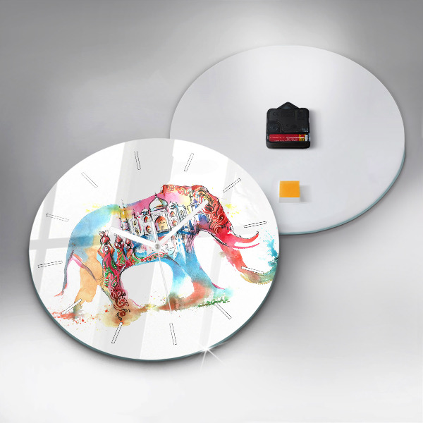 Round glass clock Indian Culture