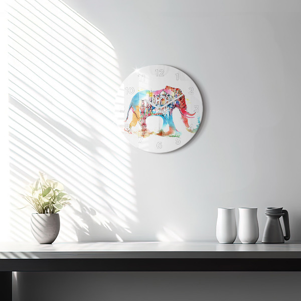 Round glass clock Indian Culture