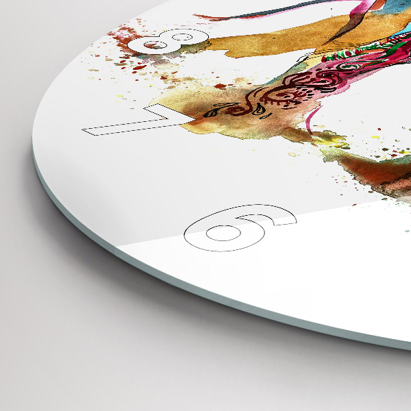 Round glass clock Indian Culture