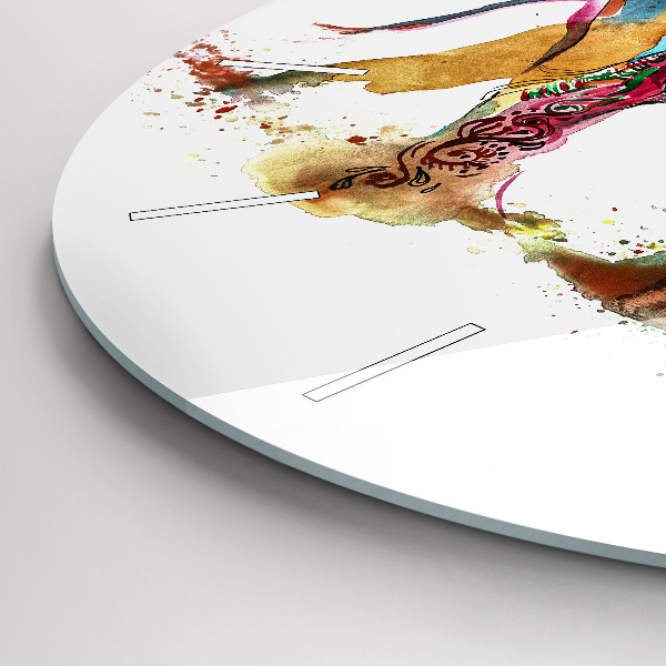 Round glass clock Indian Culture