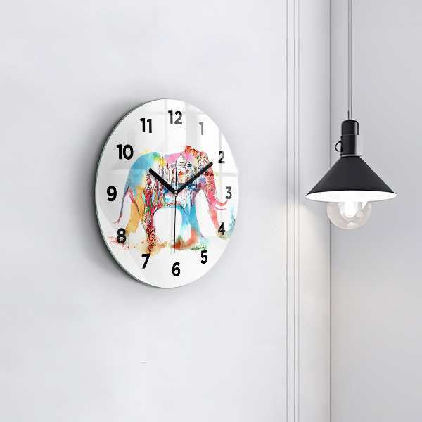 Round glass clock Indian Culture