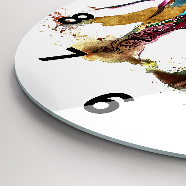 Round glass clock Indian Culture