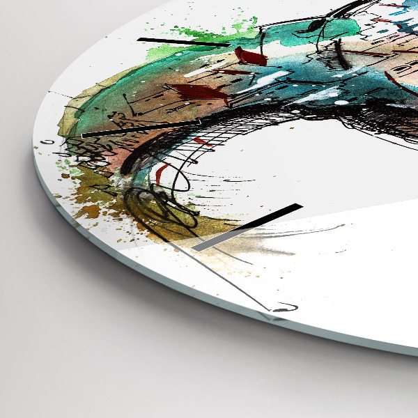 Round glass clock Swiss watch