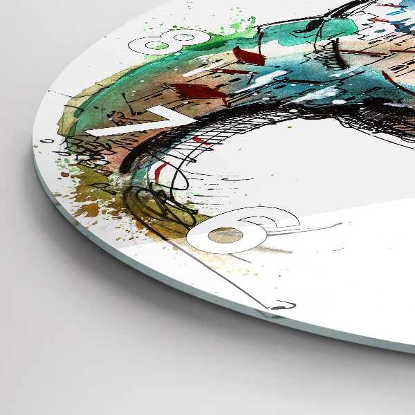 Round glass clock Swiss watch