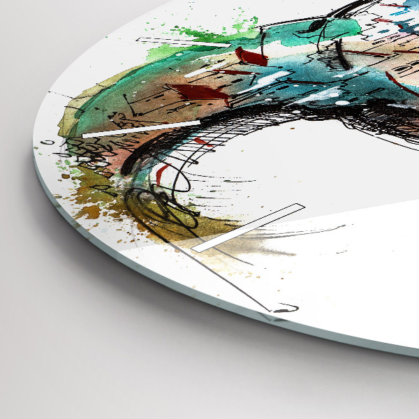 Round glass clock Swiss watch