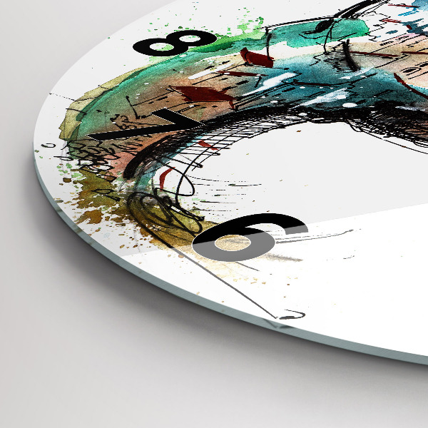 Round glass clock Swiss watch