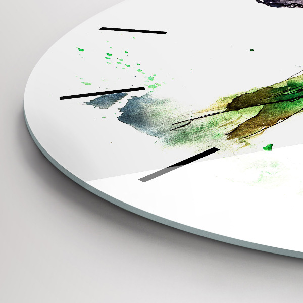 Round glass clock Moose and Mountain Landscape
