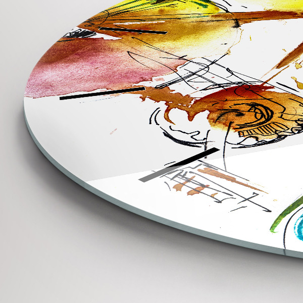 Round glass clock Painted bike