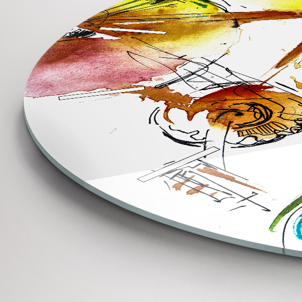 Round glass clock Painted bike