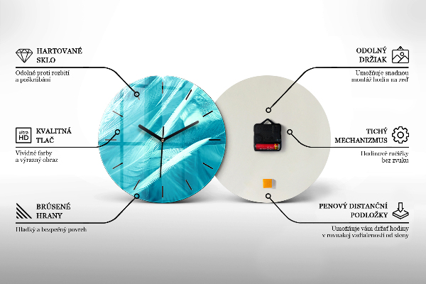 Round glass clock The solar system