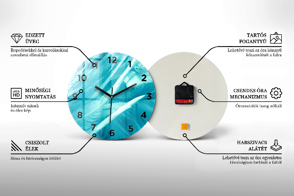 Round glass clock The solar system