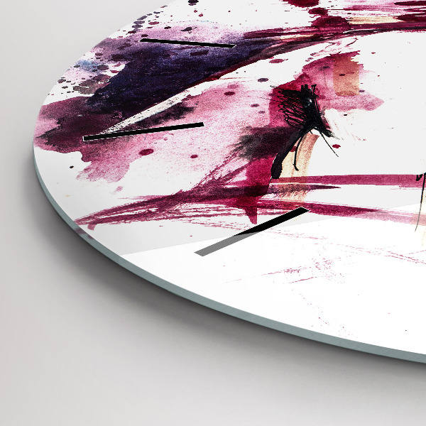 Round glass clock Lovers abstraction