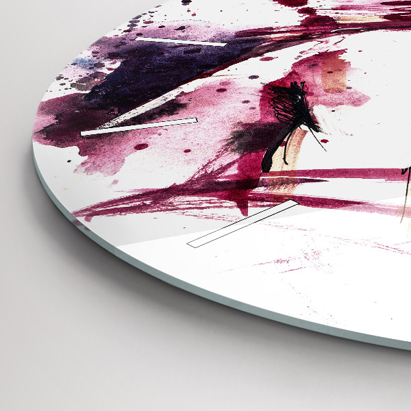 Round glass clock Lovers abstraction