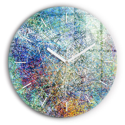 Round glass clock Abstraction - Emotions