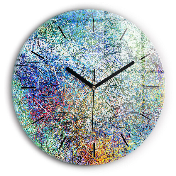 Round glass clock Abstraction - Emotions