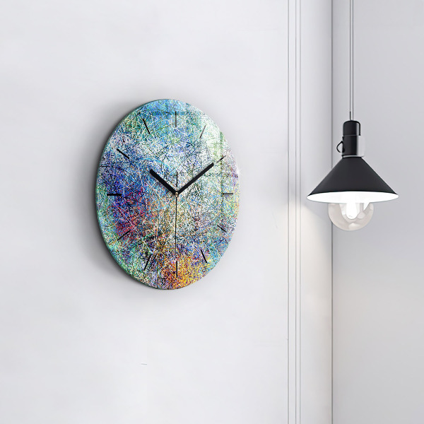 Round glass clock Abstraction - Emotions
