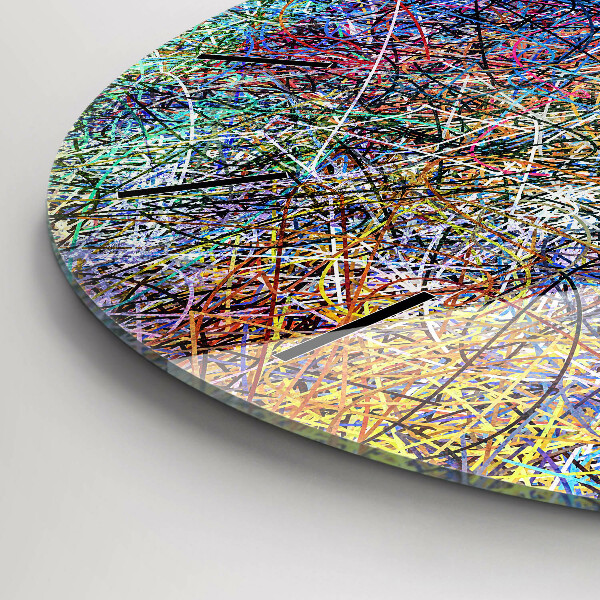 Round glass clock Abstraction - Emotions