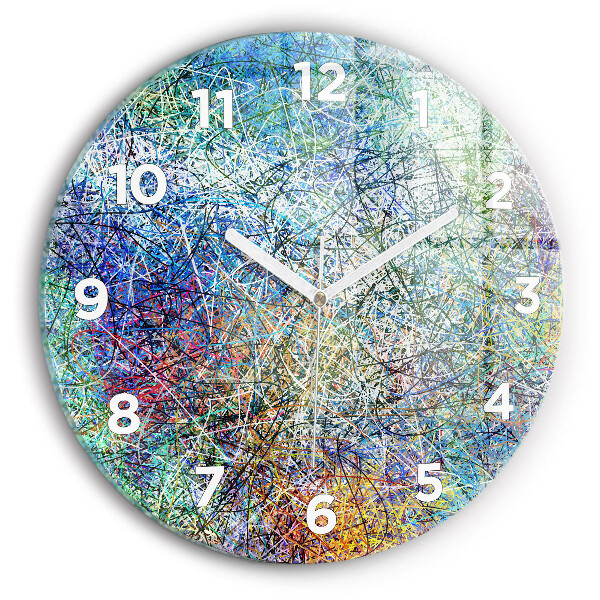 Round glass clock Abstraction - Emotions