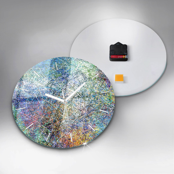 Round glass clock Abstraction - Emotions