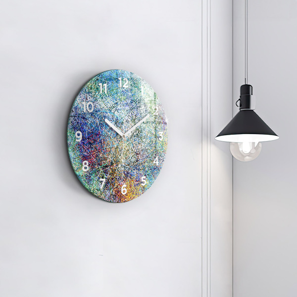 Round glass clock Abstraction - Emotions