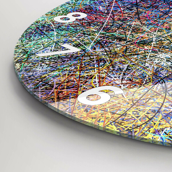 Round glass clock Abstraction - Emotions