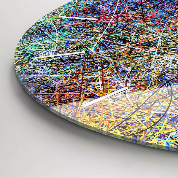 Round glass clock Abstraction - Emotions