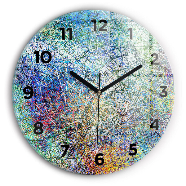 Round glass clock Abstraction - Emotions