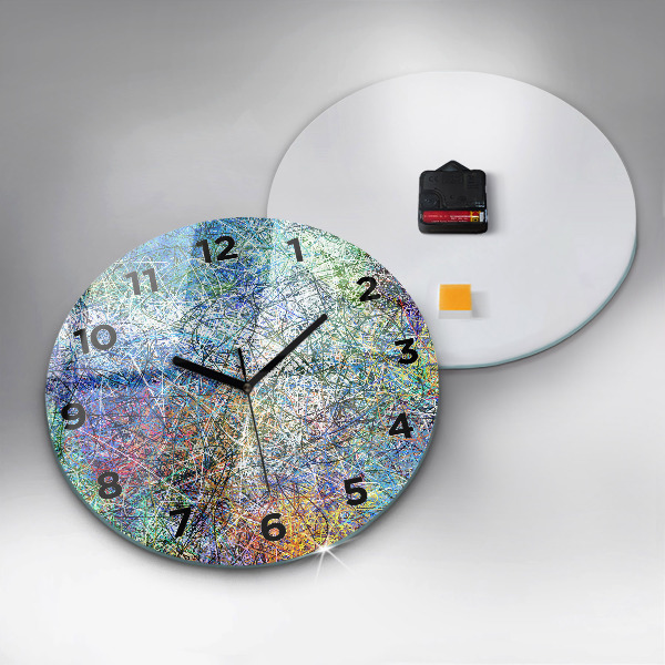 Round glass clock Abstraction - Emotions