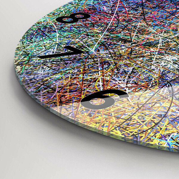 Round glass clock Abstraction - Emotions
