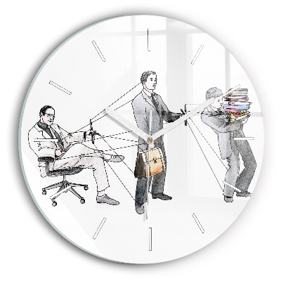 Round glass clock Puppet People
