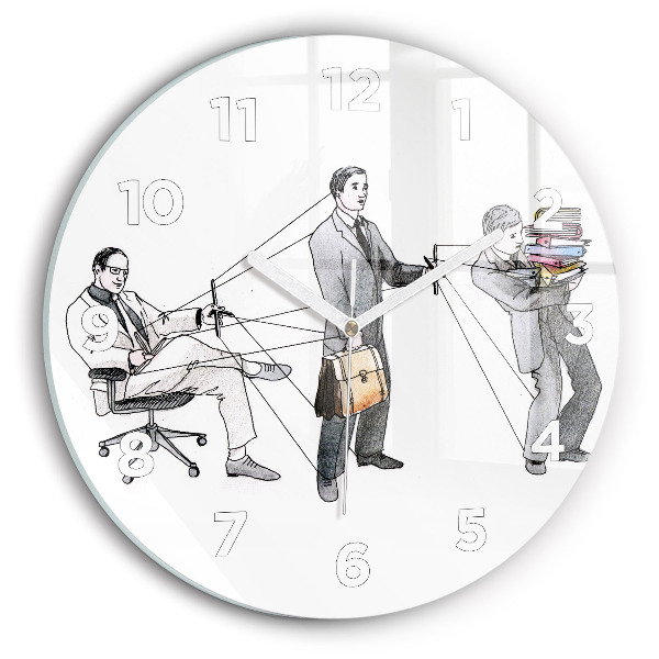 Round glass clock Puppet People