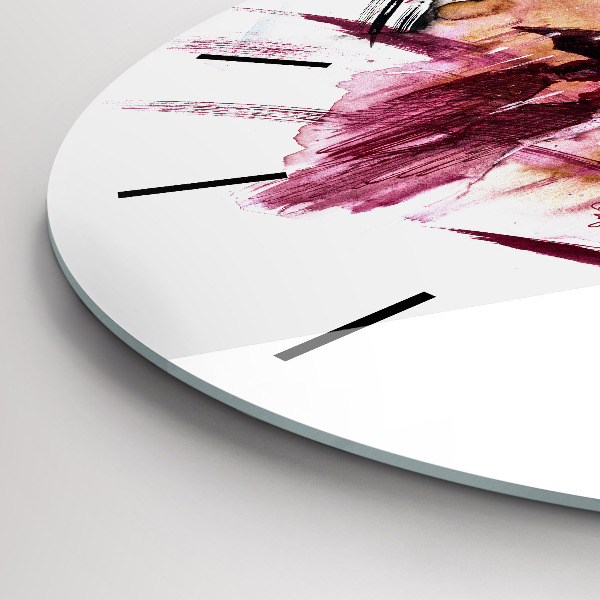 Round glass clock Romantic couple