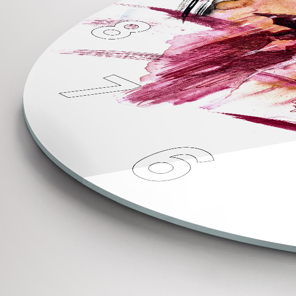 Round glass clock Romantic couple