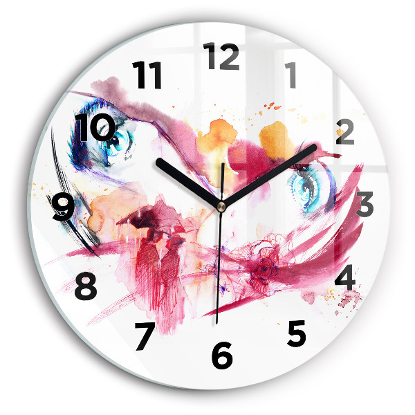 Round glass clock Romantic couple