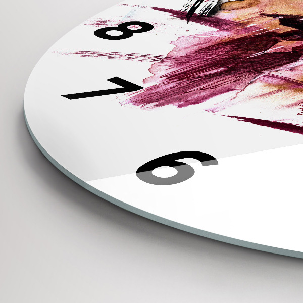 Round glass clock Romantic couple