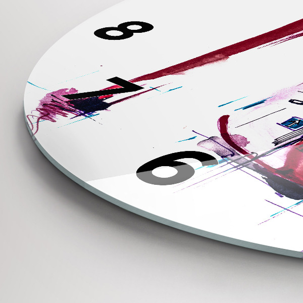 Round glass clock Red heel