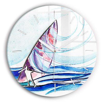 Round glass clock Surfboard