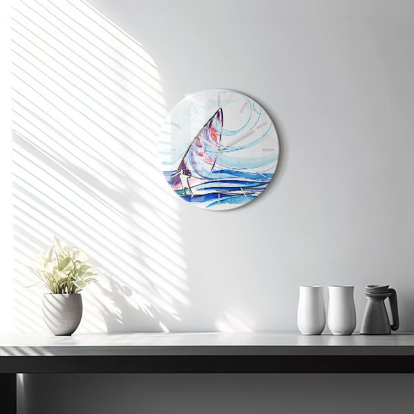 Round glass clock Surfboard