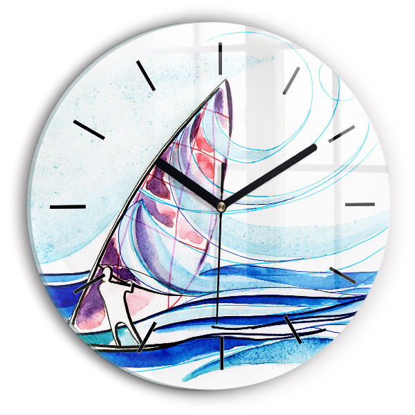 Round glass clock Surfboard