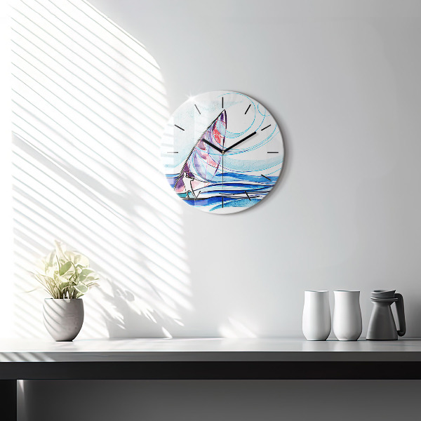 Round glass clock Surfboard