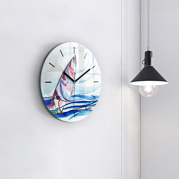 Round glass clock Surfboard