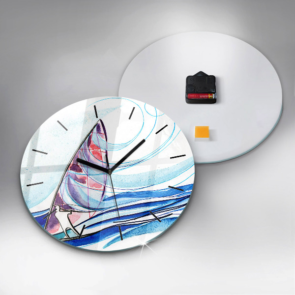 Round glass clock Surfboard