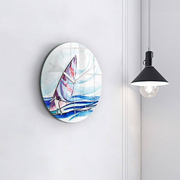 Round glass clock Surfboard