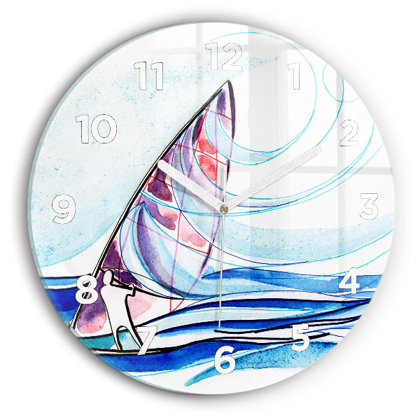 Round glass clock Surfboard