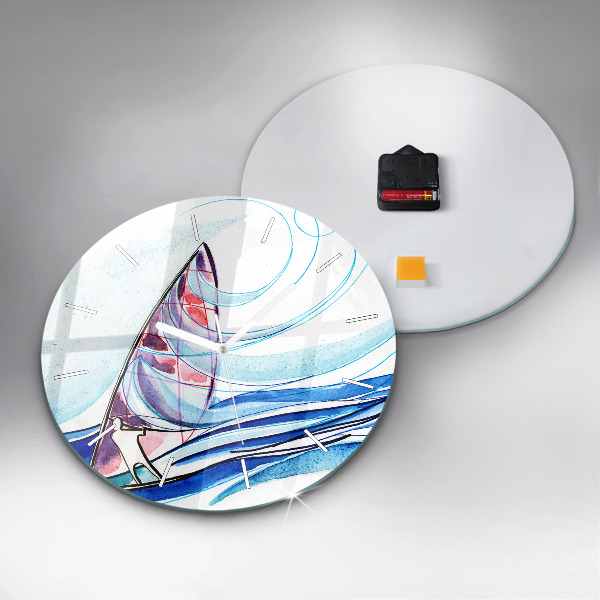 Round glass clock Surfboard