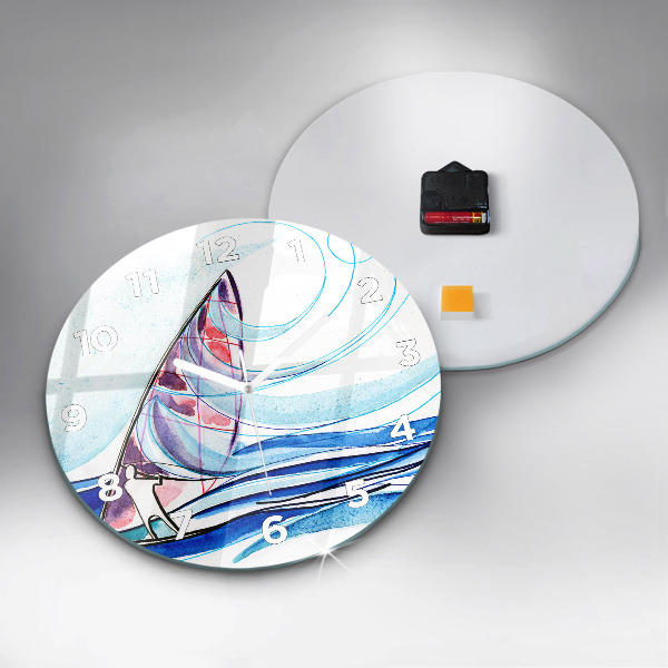 Round glass clock Surfboard