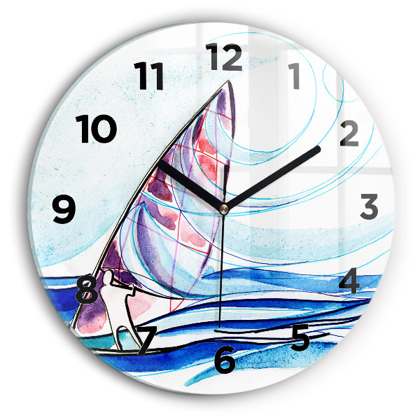 Round glass clock Surfboard